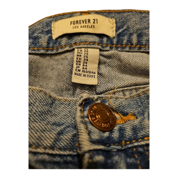 Forever 21 Blue High Rise Faded Distresed Jeans - Picture 6 of 6